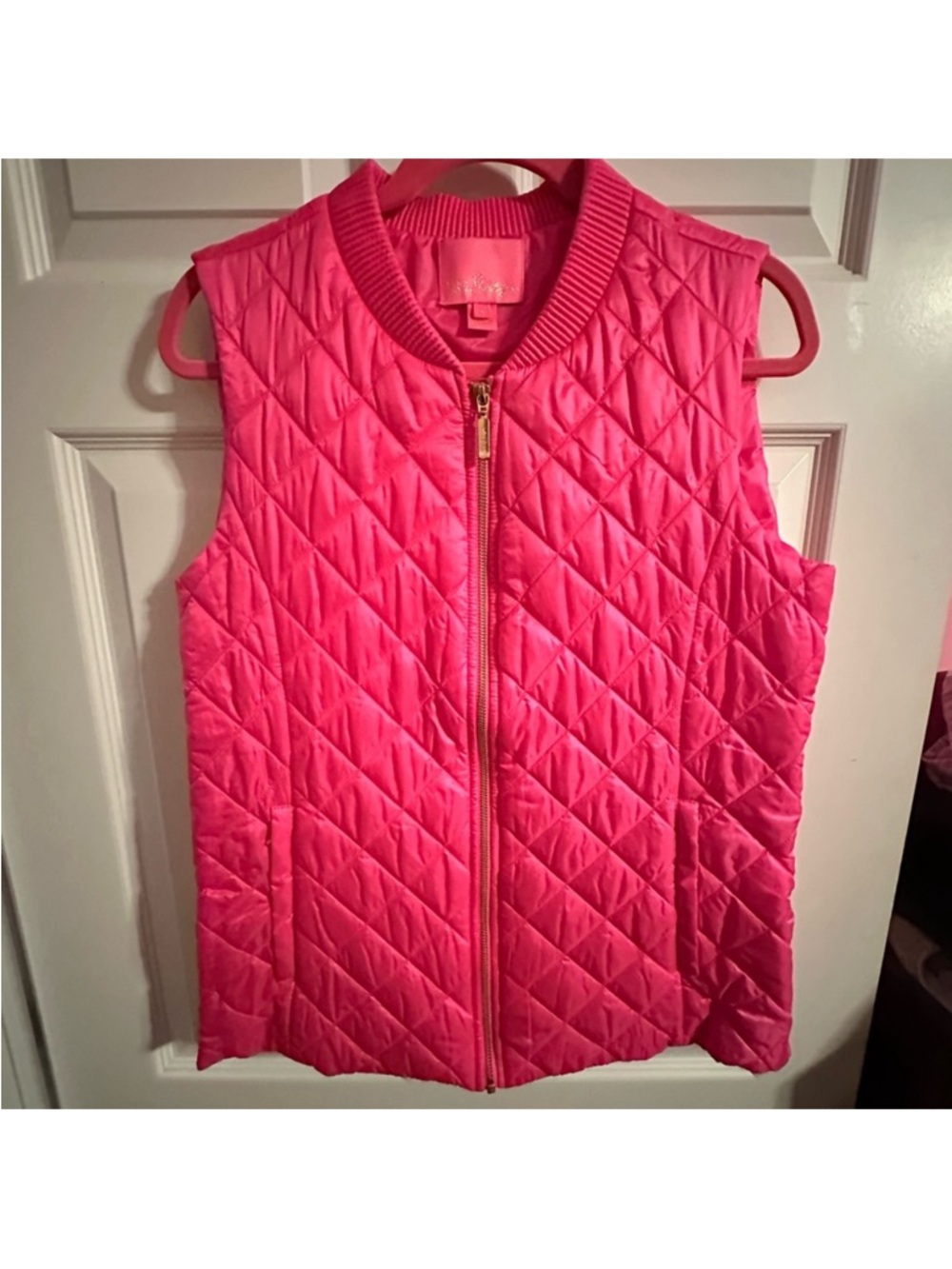 Lilly Pulitzer Hot Pink Quilted Sleeveless Vest